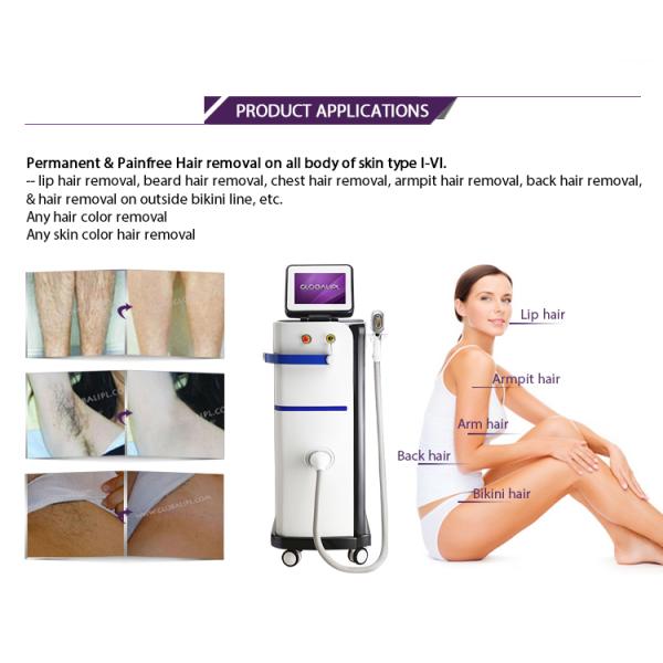 Beauty Salon Diode Hair Removal Laser Machine , IPL Hair Removal System AC 220V / 50Hz