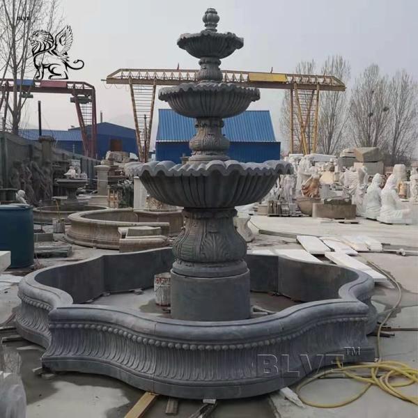 Hand Carved Marble Garden Fountain 3 Tier Large Outdoor Decoration
