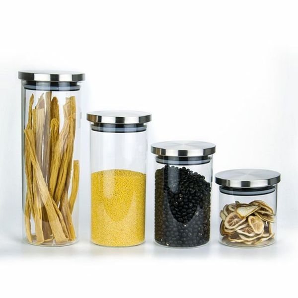 Heat Resistant 8oz Airtight High Borolicicate Glass Jar With Metal Lid Custom Size