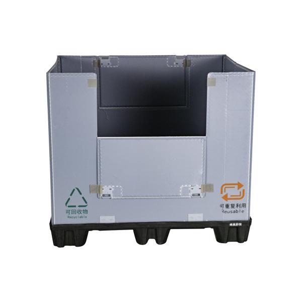 Customizable heavy duty collapsible storage foldable plastic box pallet plastic pallet box for automotive parts packaging