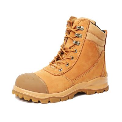 OEM Wheat Genuine Leather Martin Work Boots PU+TPU Wok Shoes Nucuck Safety Boots Steel Toe Steel Midsole Safety Shoes
