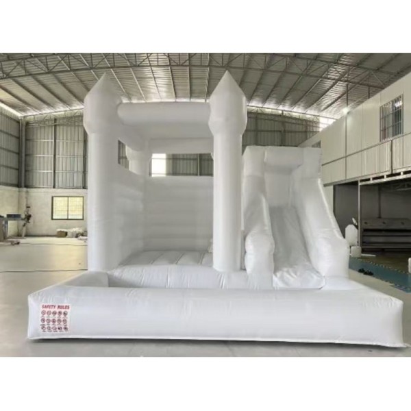 White Wedding Inflatable Bounce House for Kids Parties and Event Rentals