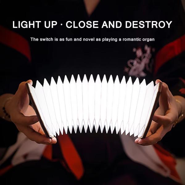 5W LED Night Camping Accordion Light Wooden Lamp Flexible ODM