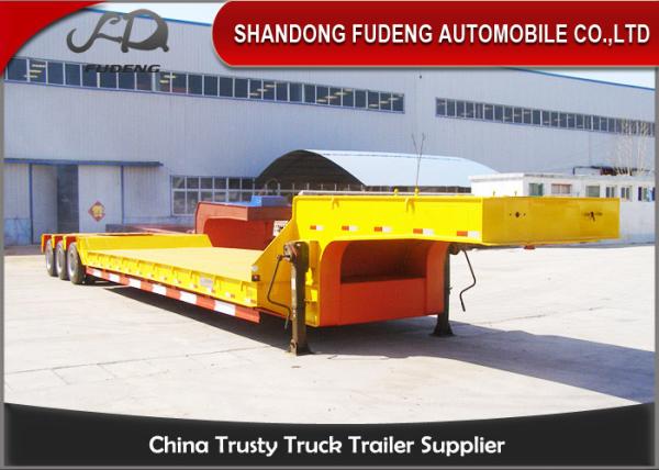 SKD Type Low Base Trailer , Machine Carrying Gooseneck Truck Low Bed Trailer 