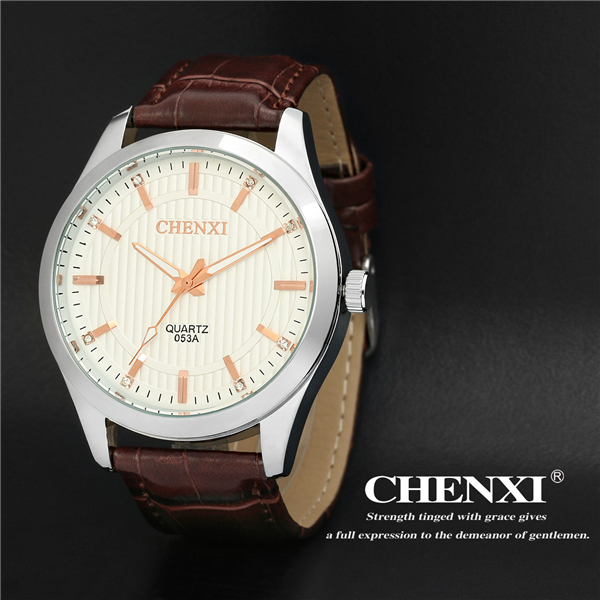 Zinc Alloy CE Rohs Nickle Free Quartz Watch Man Stainless Steel Case Leather Watch Unisex