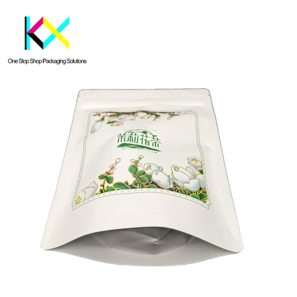Custom Printed Tea Packaging Bags Spot UV Technology Moisuture Proof