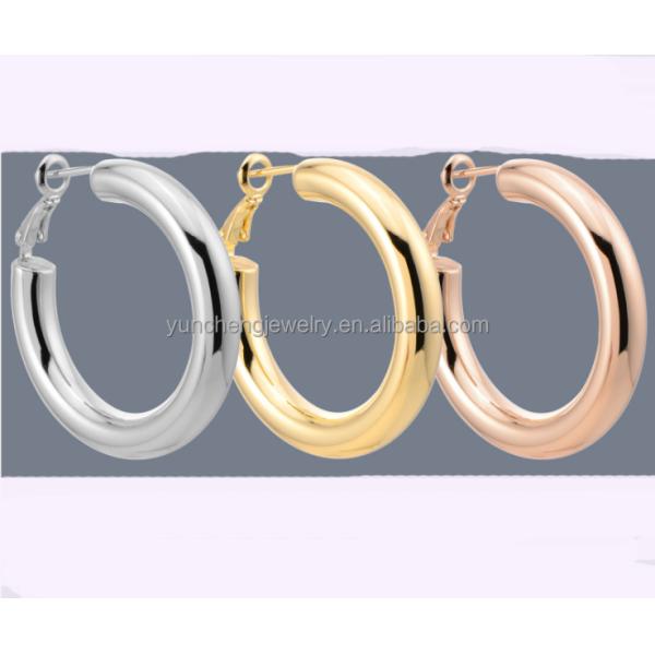 ODM Медное сплав Средние серьги 14k Золотые серьги Средние