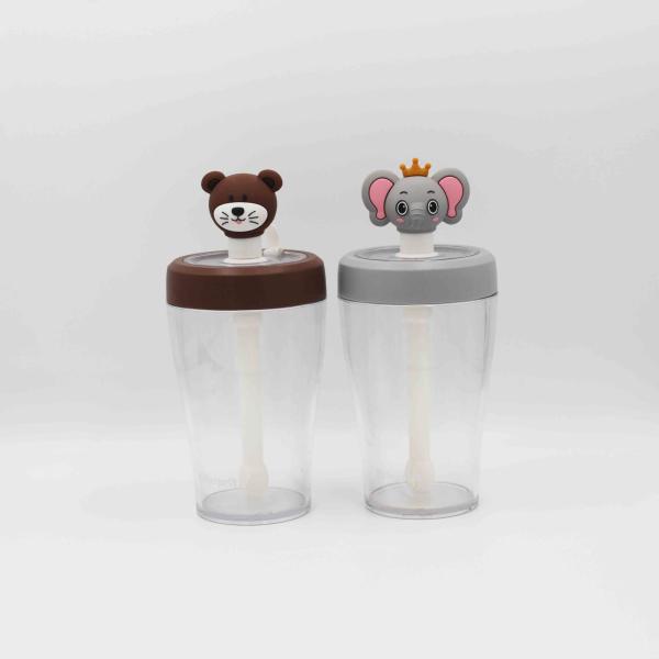 Custom OEM Plastic Tritan Straw Water Bottle For Kids Children Drinking