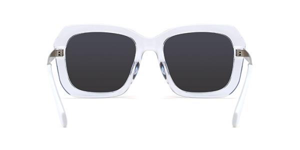 TAC Polaroid Sunglasses Women , White Frame Sunglasses Black Metal Temples