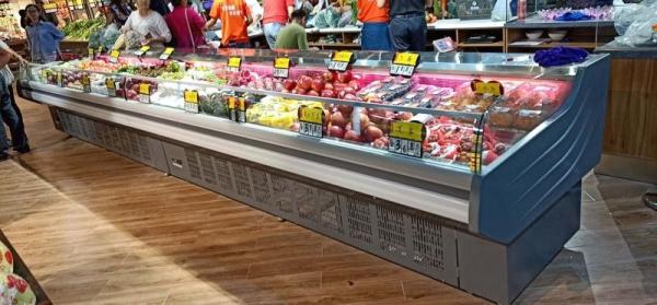 Congelador da exposição da carne fresca do supermercado de aço inoxidável para o restaurante
