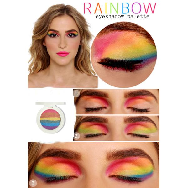 Rainbow Highlighter Eye Makeup Cosmetics With 6 In 1 Makeup Glow Kit , Custom Logo