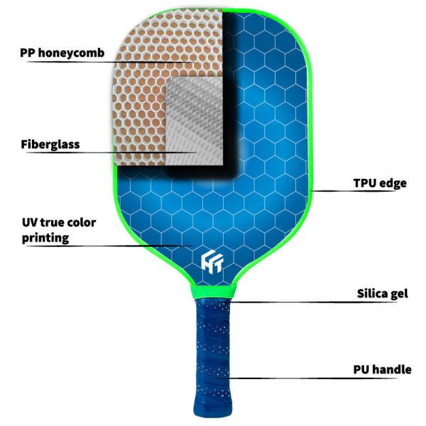 Light Glass Carbon Fiber Pickleball Racket Set 2 Rackets 4 Balls USAPA PP Honeycomb Core