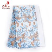 15 yards étirent des valises ont brodé le tissu de dentelle pour des vêtements