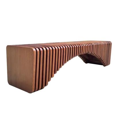 Sliced WPC Outdoor Metal Bench Begonia Wooden Waiting Room Benches