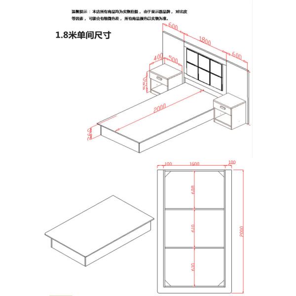 Simple Design Modern Bedroom Furniture Sets for 3 Star Hotel / Apartment