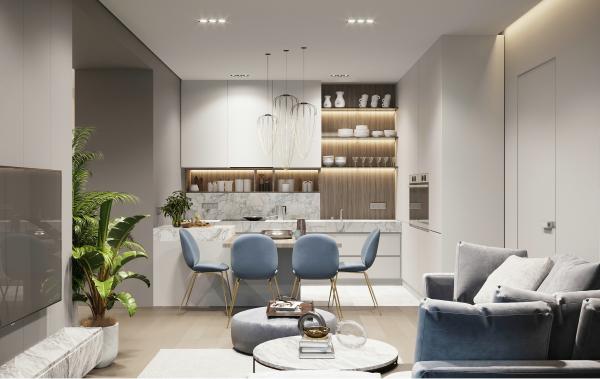 Environmental Friendly Melamine Impregnated Film Paper Integrated Kitchen Cabinets