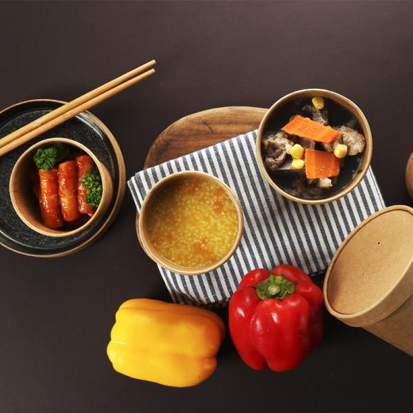 kraft pipple paper bowl with lid kraft paper ice cream cups deep paper bowls container