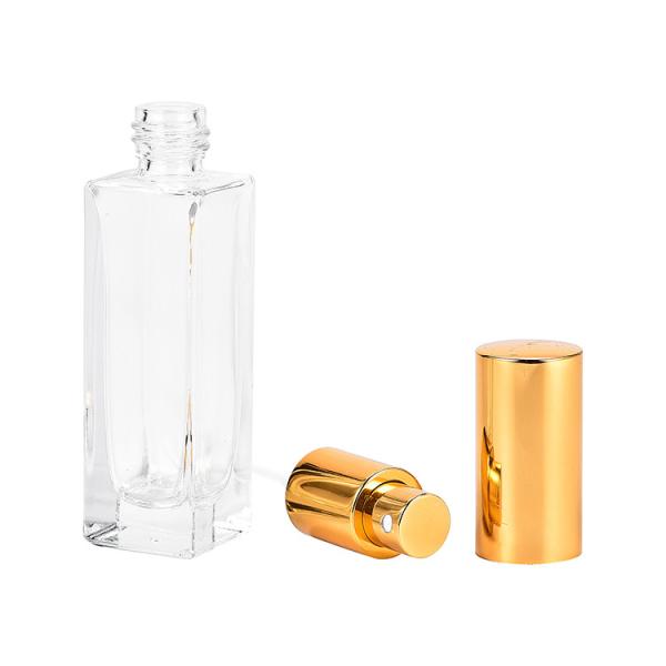 Luxury Custom Fragrance Pump Spray 10ml 15ml Square Sprayer Empty Oil Glass Perfume Bottles With Cap