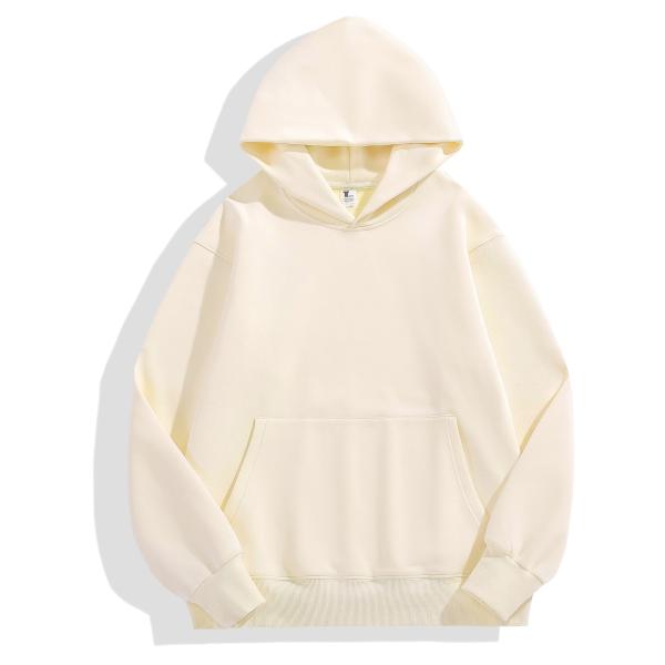 Winter Plain Hoodies Men's Hoodie Thick Tight Fleece Drop Shoulder Hoodie Cotton XS-4XL 480g