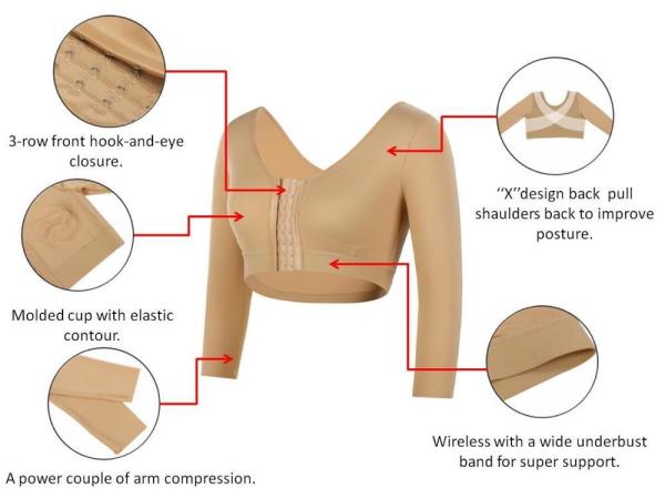 Nível de controle firme Original Colombiano Body Shaper Tops Bra para bordado automatizado