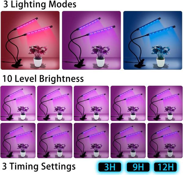 5730SMD Red Blue LED Growth Lamp With Timer Adjustable Gooseneck