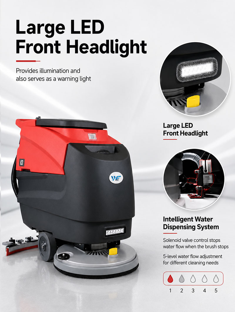 Industrial Commercial Self-Propelled Floor Cleaner Machine 80AH Li Battery Supermarket Automatic Floor Scrubber