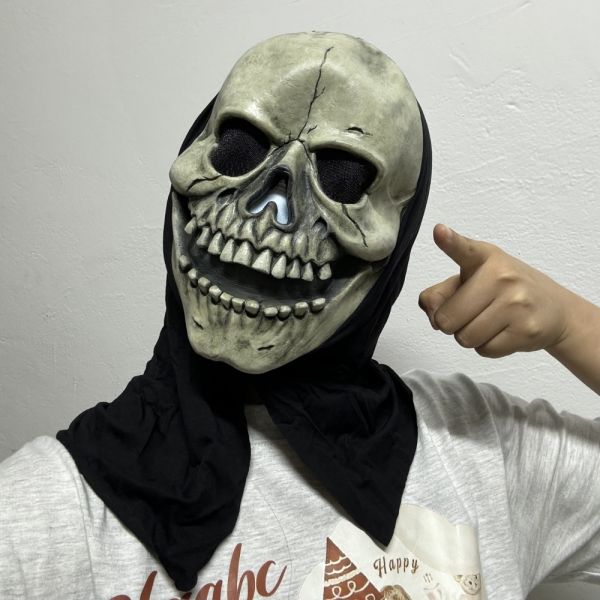 3D Stereo Ghost Mask Full Face Cover Breathable Latex Mask for Halloween Cosplay