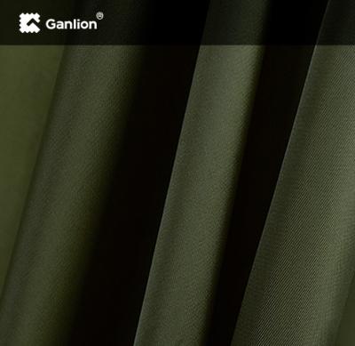 Olive Green Polyester PBT Fabric Twill 2/1 Stretchable Pants Fabric