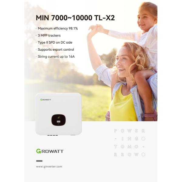 MIN 9000 TL-X2 Single Phase Solar Panel Inverter for 50/60Hz 44-55Hz/54-65Hz Output