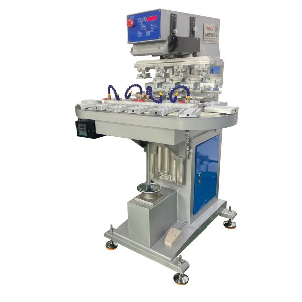 4 Color Rotary Semi Automatic Pad Printing Machine Inkcup Printing Machine