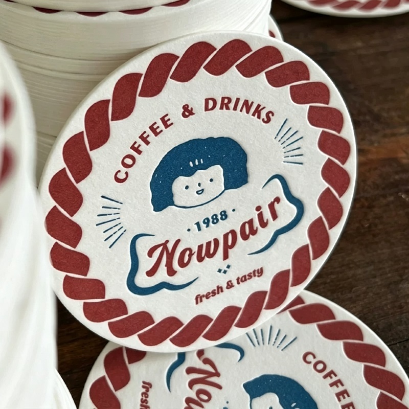 Absorbent Paper Drink Coasters With Custom Print For Bar And Cafe Branding