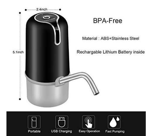 ABS Material Shell Bottled Water Dispenser Pump With Power Saving 4W