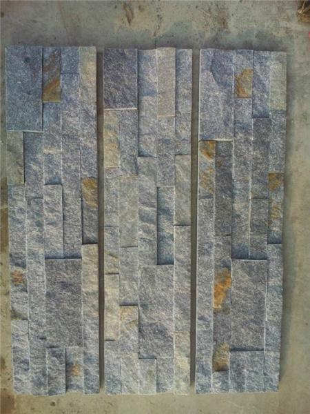 Gray And  Pink Quartzite Thin Stone Veneer Panels Decorative Building Material