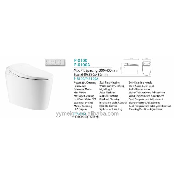 One-Piece Toilet with Auto Flush Warm Water and Dry Rear Mode Eco Smart Automatic Intelligent Toilet All-in-One Toilet OEM