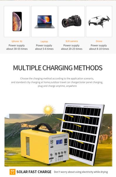 Factory Sales Outdoor Camping RV Fishing Travel Party Outdoor-Working Generator 84W Solar Portable Power Station