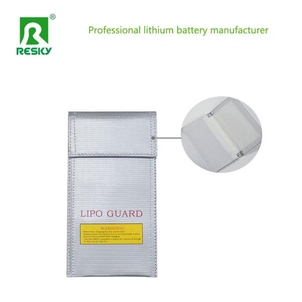 Fireproof Explosion Proof Waterproof 20 X 10cm Silver Glass Fiber RC LiPo Battery Bag For Battery Charging