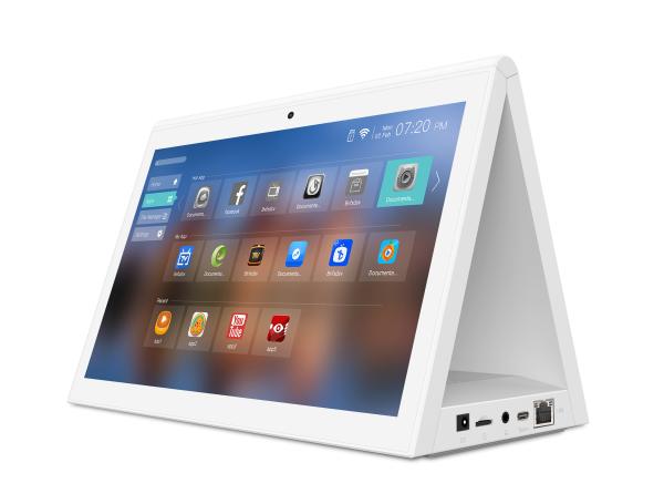 ホワイト RK3288 デスクトップ L 形 10.1 インチ アンドロイド タブレット PC POE NFC タッチ デュアルスクリーン レストラン 注文キオスク POS タブレット