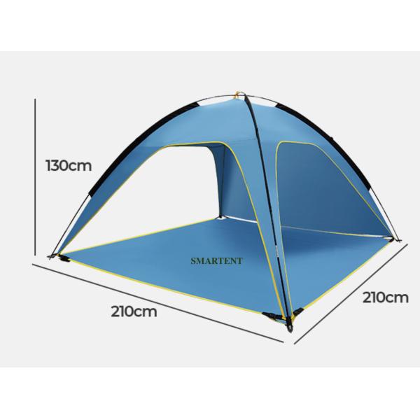 Голубой серебряный покрытый на открытом воздухе поп полиэстера располагаясь лагерем шатров 190T вверх по укрытию 210X210X130cm пляжа
