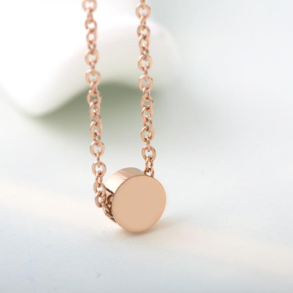 Stainless Steel Cylindrical pendant necklace, Rose gold, 18K gold Palted Necklace,Simple and elegant  Neckalce