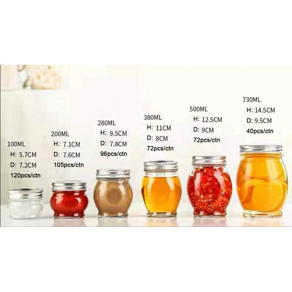 Food Container Clear Glass Honey Jar With Metal Cover BPA Free Reusable