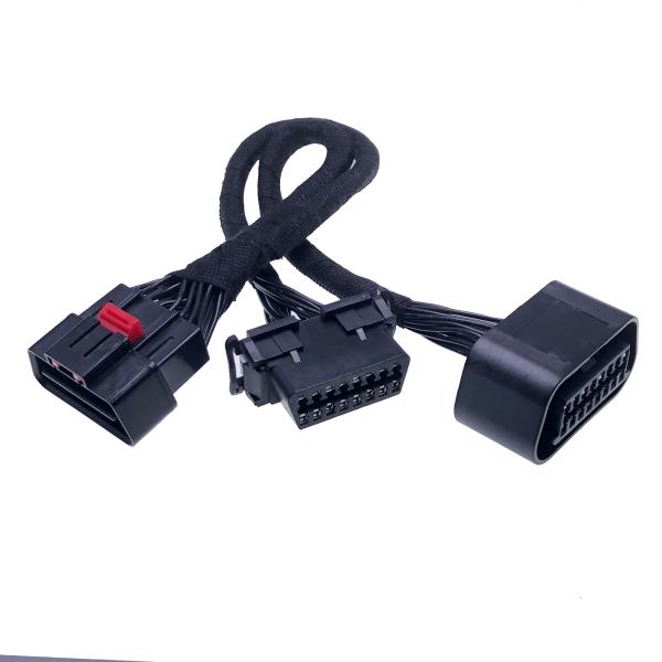 Offer Drawing Custom J1962 Car OBD II 16 Pin OBDII Y Splitter Extension Wire Harness OBD2 16pin Diagnostic Adapter Cable