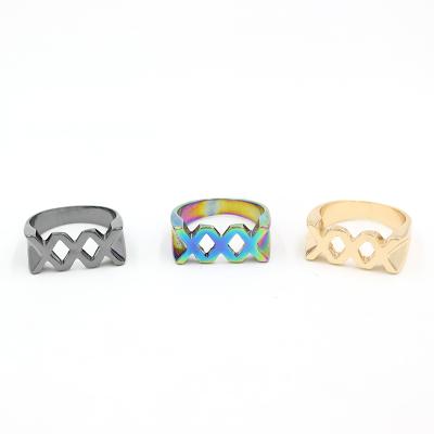 Fashion Gold Tone Black Color Colorful Finger Rings For Women Men