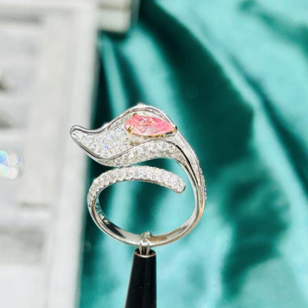 Lab Grown Diamond Rings Certified Pink Pear Loose Diamond for Custom-Made Jewelry IGI Certified VS2-VVS1