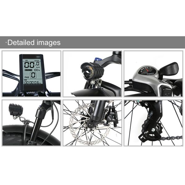 48V Electric Folding Fat Tire Bike 50-60km Range With Shimano Derailleur