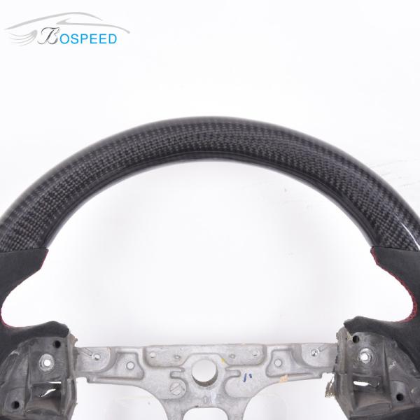 D Shape Black Alcantara Sports Cadillac Xt5 Steering Wheel Carbon Fiber Gloss