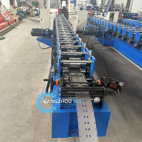 Galvanized Steel PLC Control Shelf Upright Rack Roll Forming Machine