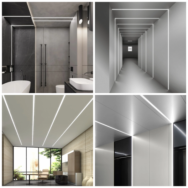 6063 Aluminum LED Profile W64.0 × H14.0mm with PCB Width up to 11.0mm for Recessed LED Strip Channel