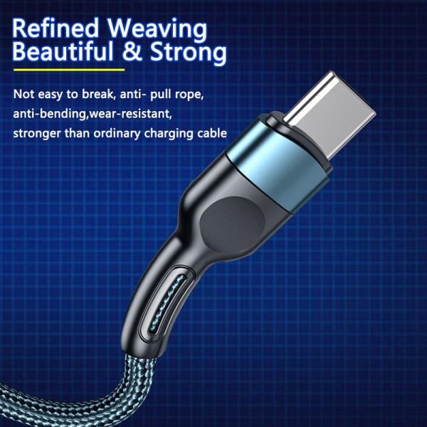 Aluminum Alloy 480mbps Fast Charger Cable 3A Black Red Blue Color