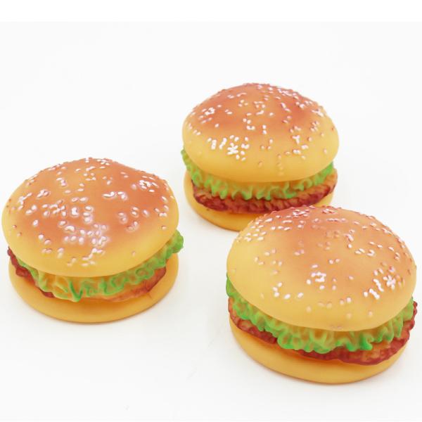 Interactive Burger Squeak Toy - Safe and Fun Chew Toy for Pets - Ideal for Cats and Dogs
