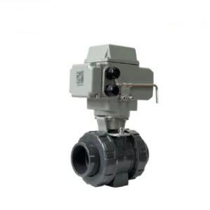 Electric 2 Inch Plastic Ball Valve PVC Chemical Resistant Straight Through Type